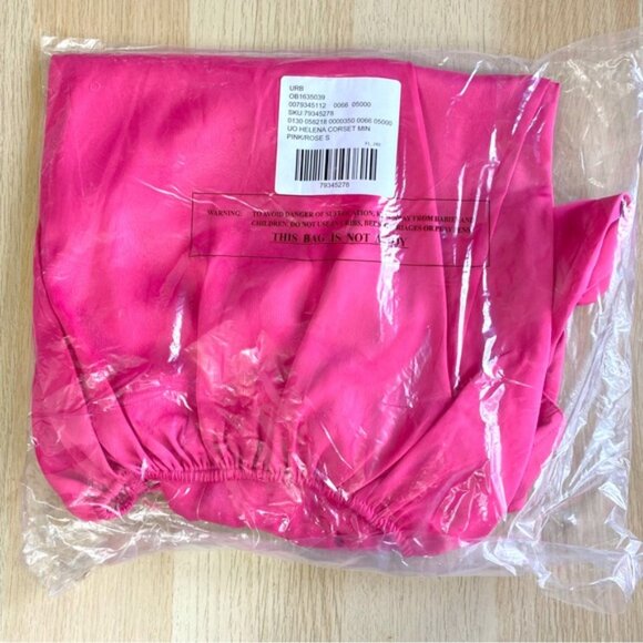 Urban Outfitters | Helena Corset Mini Dress Hot Pink Rose New Small Party Satin - Picture 6 of 7